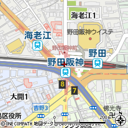 ローソンＳ　ＯＳＬ野田阪神駅店周辺の地図