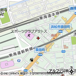 静岡県浜松市中央区森田町周辺の地図