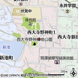 奈良県奈良市西大寺野神町周辺の地図