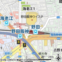 ツルハドラッグ野田阪神アプラ店周辺の地図