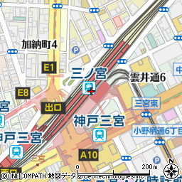 地下鉄三宮駅前周辺の地図