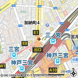 三ノ宮駅周辺の地図