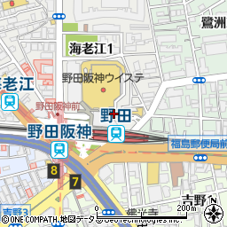 大阪市立　野田阪神駅有料自転車駐車場周辺の地図
