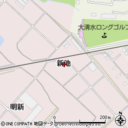 愛知県豊橋市老津町新池周辺の地図