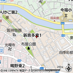 大阪府大阪市城東区新喜多東1丁目周辺の地図