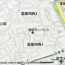 奈良県奈良市富雄川西周辺の地図