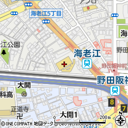 ヤマダデンキテックランド大阪野田店周辺の地図