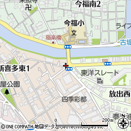 ローソン新喜多東一丁目店周辺の地図