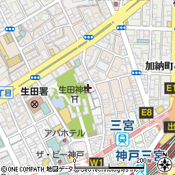 鍵の出張救急車　神戸市中央区下山手通営業所２４時間受付センター周辺の地図