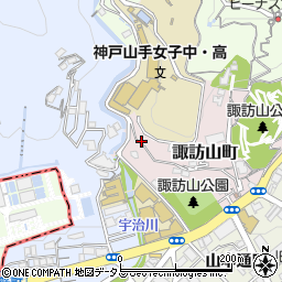 兵庫県神戸市中央区諏訪山町周辺の地図