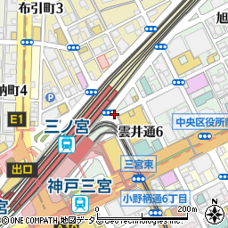 神姫バス三ノ宮﻿バスターミナル周辺の地図