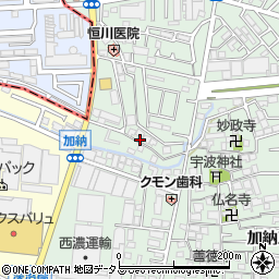 大阪府東大阪市加納1丁目周辺の地図