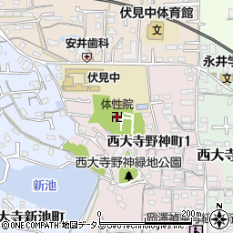 西大寺奥院骨堂周辺の地図