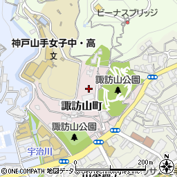 兵庫県神戸市中央区諏訪山町5周辺の地図