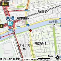 ファミリーマート鴫野橋店周辺の地図