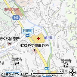 ココカラファイン生駒店周辺の地図