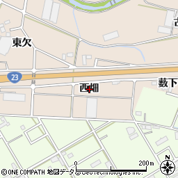 愛知県豊橋市野依町西畑周辺の地図