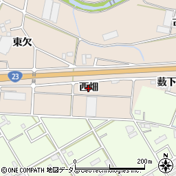 愛知県豊橋市野依町（西畑）周辺の地図