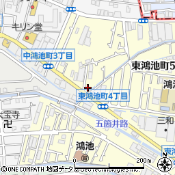 ふくちゃんラーメン鴻池店周辺の地図