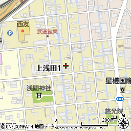 静岡県浜松市中央区上浅田周辺の地図