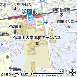 帝塚山中学校周辺の地図