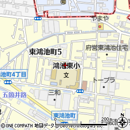 東大阪市立鴻池東小学校周辺の地図