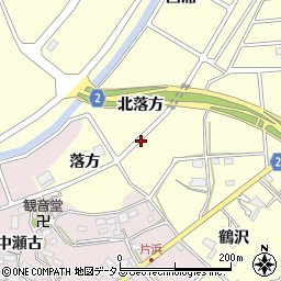 愛知県田原市浦町北落方周辺の地図
