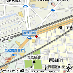 静岡県浜松市中央区森田町13周辺の地図