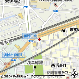 静岡県浜松市中央区森田町12周辺の地図