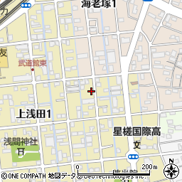静岡県浜松市中央区上浅田2丁目周辺の地図