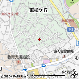 奈良県生駒市東松ケ丘11-35周辺の地図