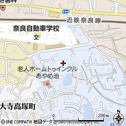 奈良県奈良市西大寺竜王町1丁目周辺の地図