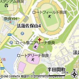 奈良市立　弓道場周辺の地図