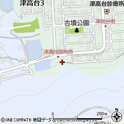 津高台2号公園周辺の地図