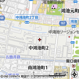大阪府東大阪市中鴻池町周辺の地図