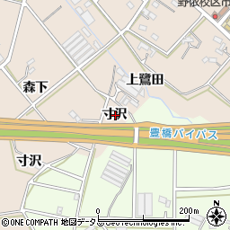 愛知県豊橋市野依町寸沢周辺の地図