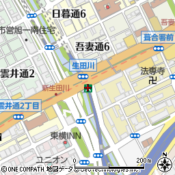 生田川入口周辺の地図
