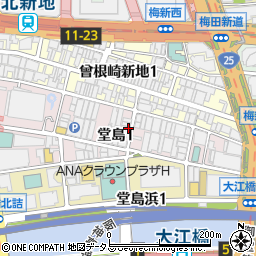 じゃんぱら　大阪堂島店周辺の地図