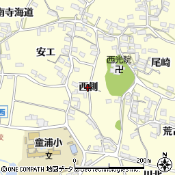 愛知県田原市浦町（西側）周辺の地図