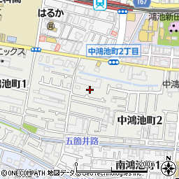 大阪府東大阪市中鴻池町2丁目周辺の地図