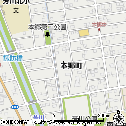 静岡県浜松市中央区本郷町周辺の地図