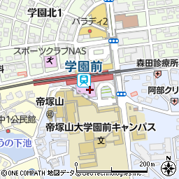 奈良市西部会館市民ホール（学園前ホール）周辺の地図