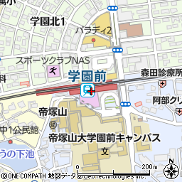 たなか柿の葉すし本舗学園前駅ショップ周辺の地図