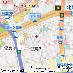 堂島上三パーキング周辺の地図