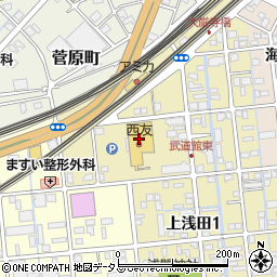 西友上浅田店周辺の地図