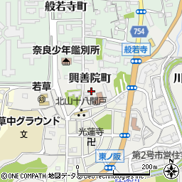 奈良県奈良市興善院町12周辺の地図