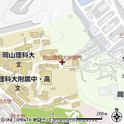 岡山理科大学東門周辺の地図