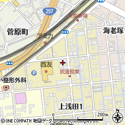 静岡県浜松市中央区上浅田1丁目周辺の地図