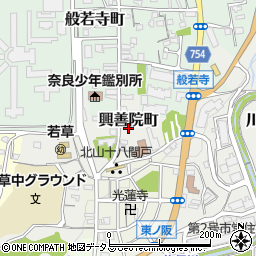奈良県奈良市興善院町10周辺の地図