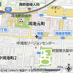 大阪府東大阪市鴻池元町6-14周辺の地図